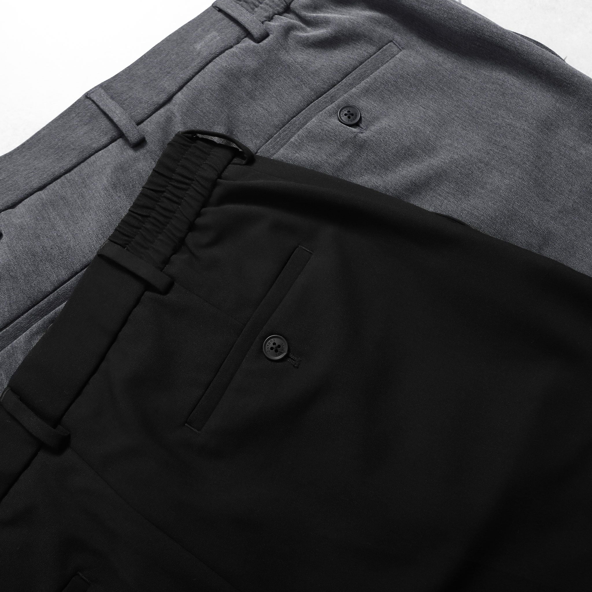  Quần âu relaxedfit trơn phối cạp chun thêu logo GABT506 