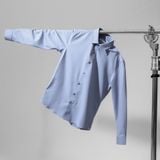  Sơ mi dài tay trơn regularfit thêu chữ ký ở măng xét tay GATB899 