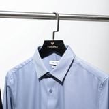  Sơ mi dài tay trơn regularfit thêu chữ ký ở măng xét tay GATB899 