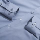  Sơ mi dài tay trơn regularfit thêu chữ ký ở măng xét tay GATB899 