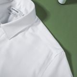  Sơ mi dài tay trơn regularfit thêu chữ ký ở măng xét tay GATB899 