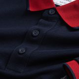  Áo polo trơn bo kẻ thêu logo ngực GSTP643 