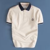  Áo polo trơn bo kẻ thêu logo ngực GSTP643 