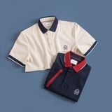  Áo polo trơn bo kẻ thêu logo ngực GSTP643 