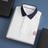  Áo polo trơn bo kẻ thêu logo ngực GSTP643 