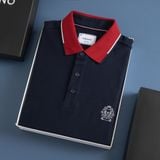  Áo polo trơn bo kẻ thêu logo ngực GSTP643 