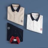  Áo polo trơn bo kẻ thêu logo ngực GSTP643 