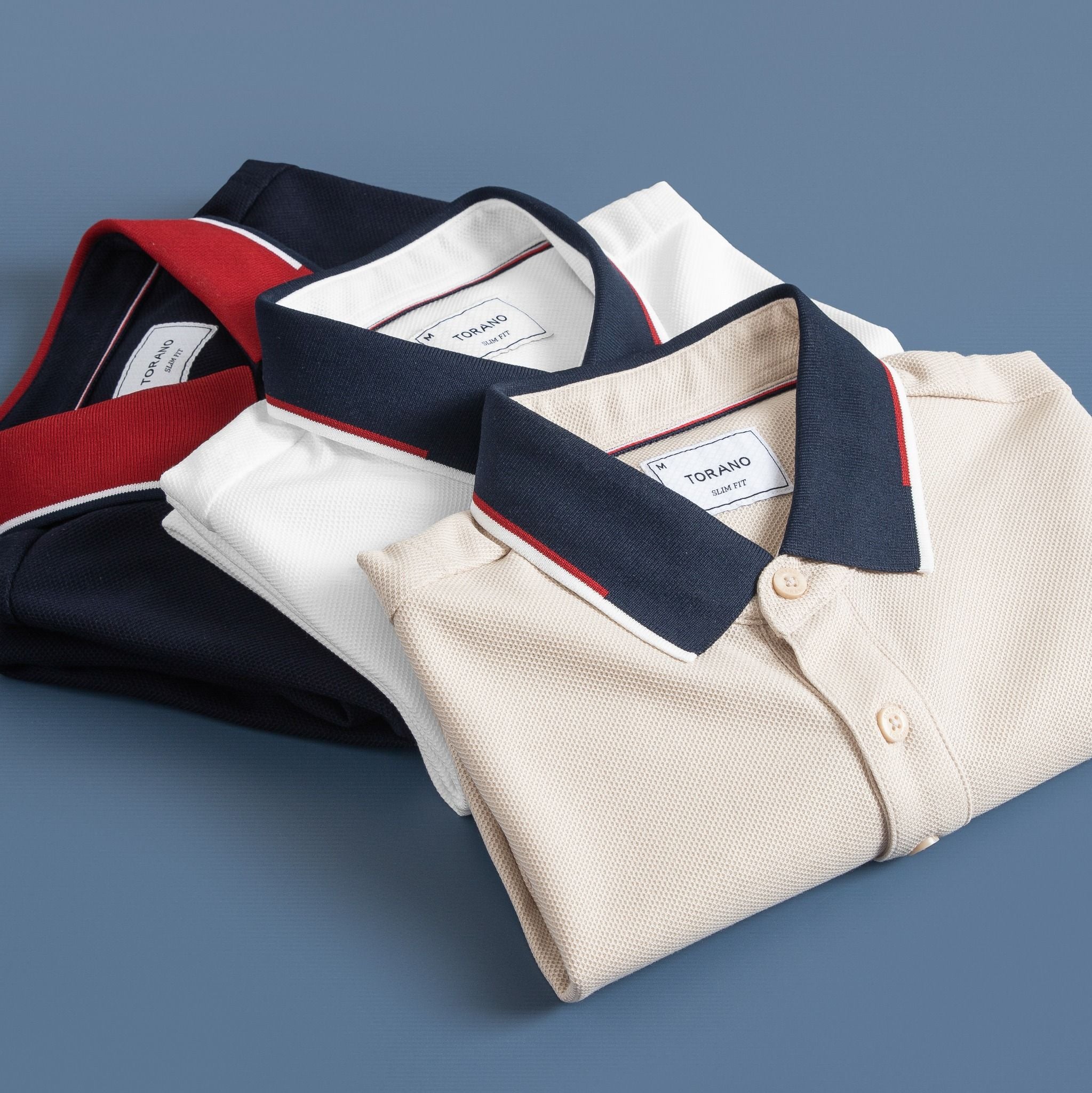  Áo polo trơn bo kẻ thêu logo ngực GSTP643 