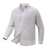  Sơ mi dài tay trơn premium thêu logo ở thép tay GATB511 