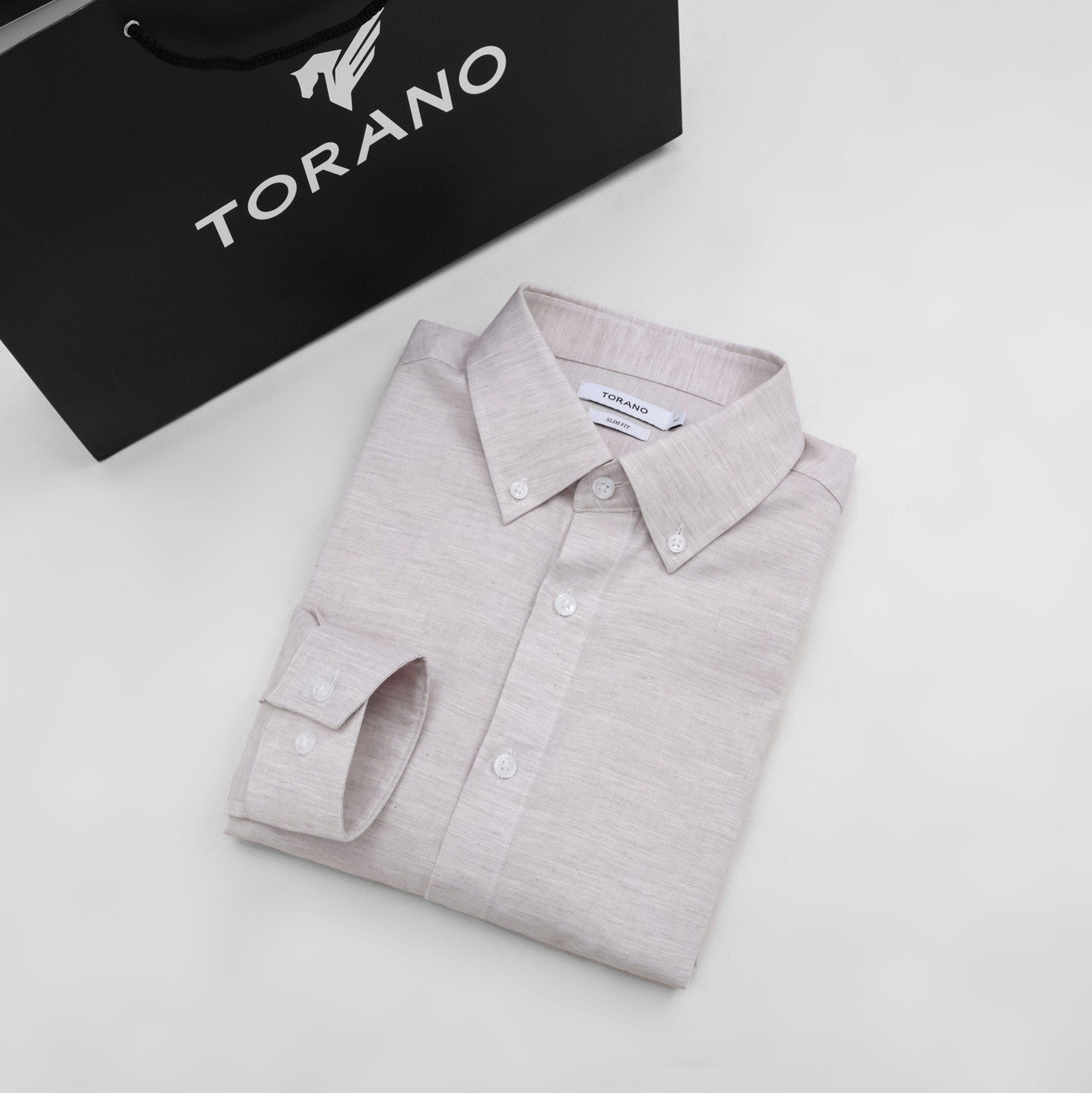  Sơ mi dài tay trơn premium thêu logo ở thép tay GATB511 