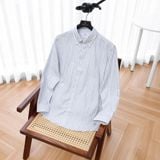  Sơ mi dài tay kẻ dọc premium thêu chữ ký ở nẹp cúc GATB524 