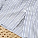  Sơ mi dài tay kẻ dọc premium thêu chữ ký ở nẹp cúc GATB524 