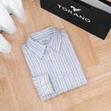  Sơ mi dài tay kẻ dọc premium thêu chữ ký ở nẹp cúc GATB524 