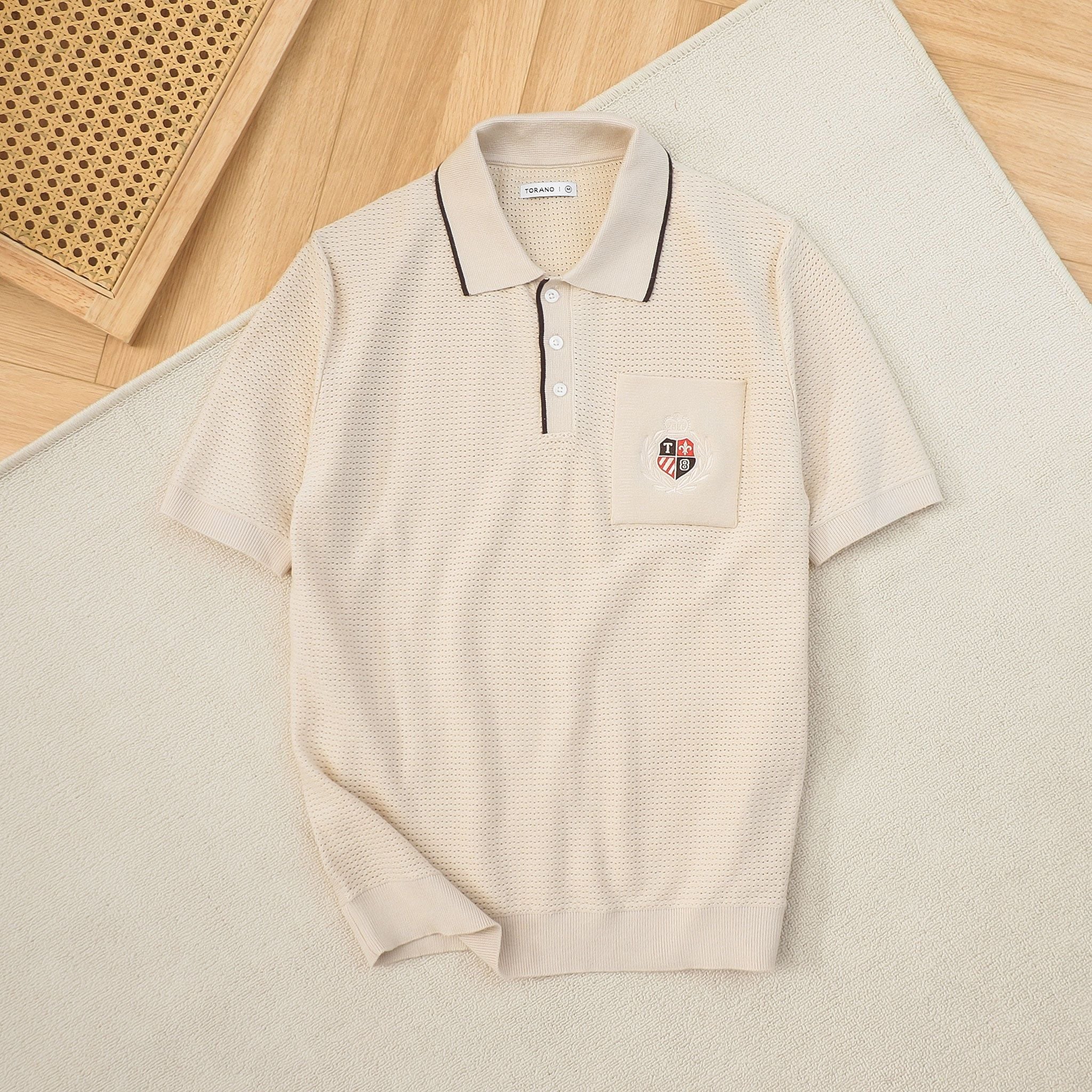  Áo Polo len basic thêu logo ngực GWTE811 