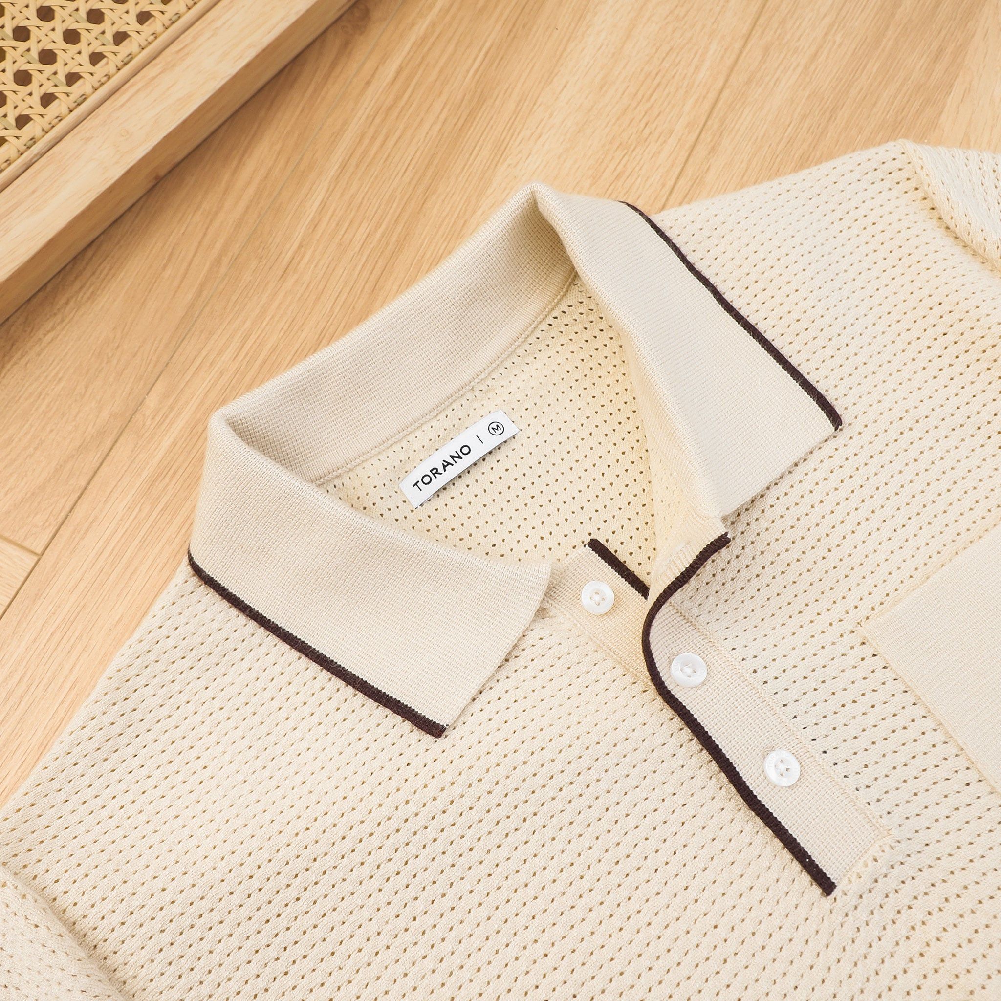  Áo Polo len basic thêu logo ngực GWTE811 