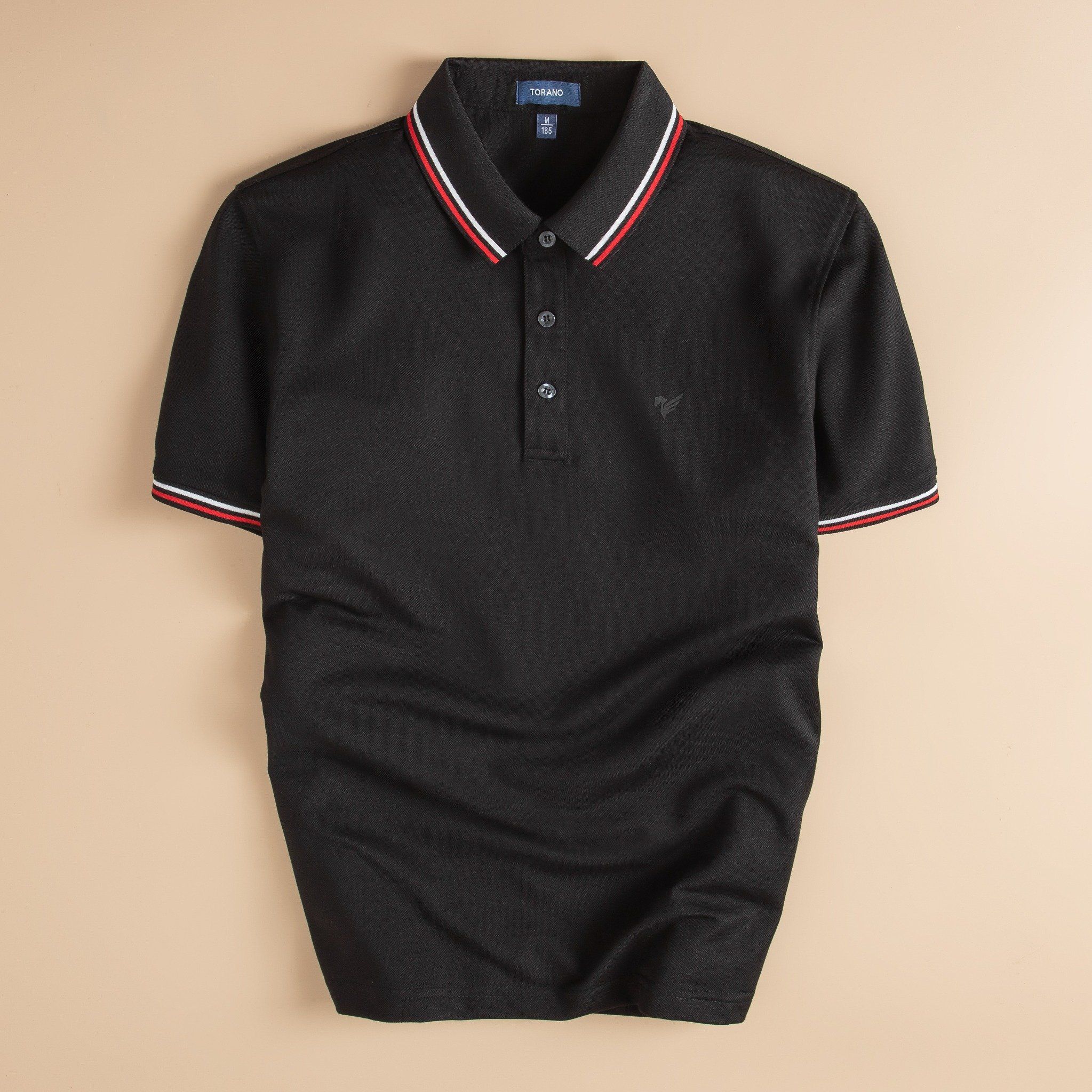 Áo polo trơn bo kẻ in logo Horse ngực GSTP869 