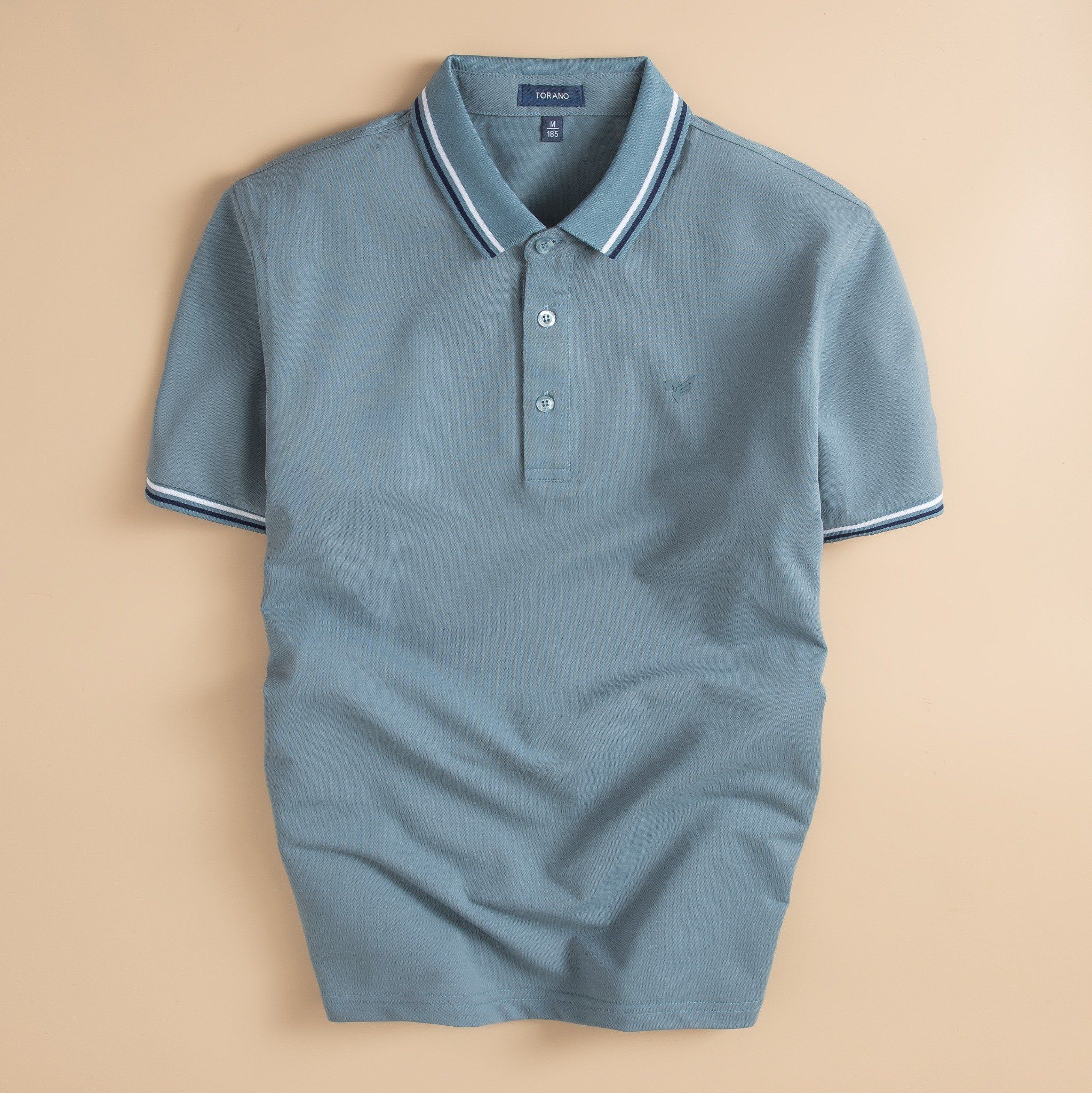  Áo polo trơn bo kẻ in logo Horse ngực GSTP869 