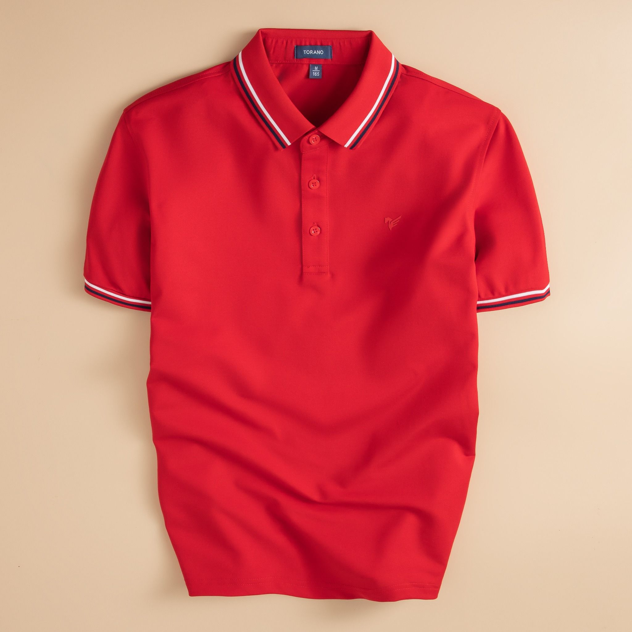 Áo polo trơn bo kẻ in logo Horse ngực GSTP869 