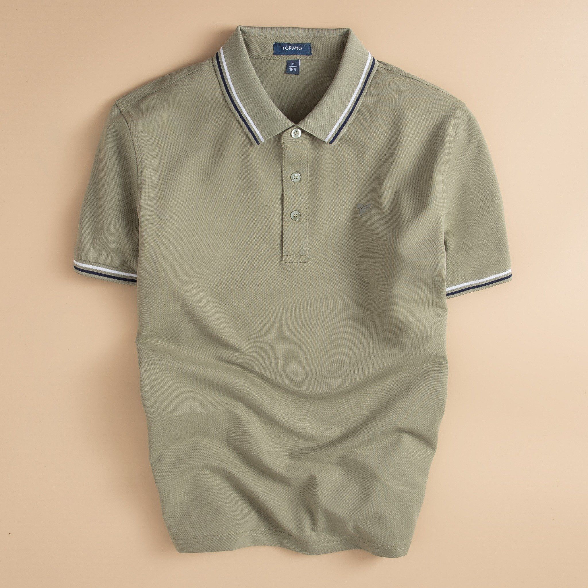  Áo polo trơn bo kẻ in logo Horse ngực GSTP869 
