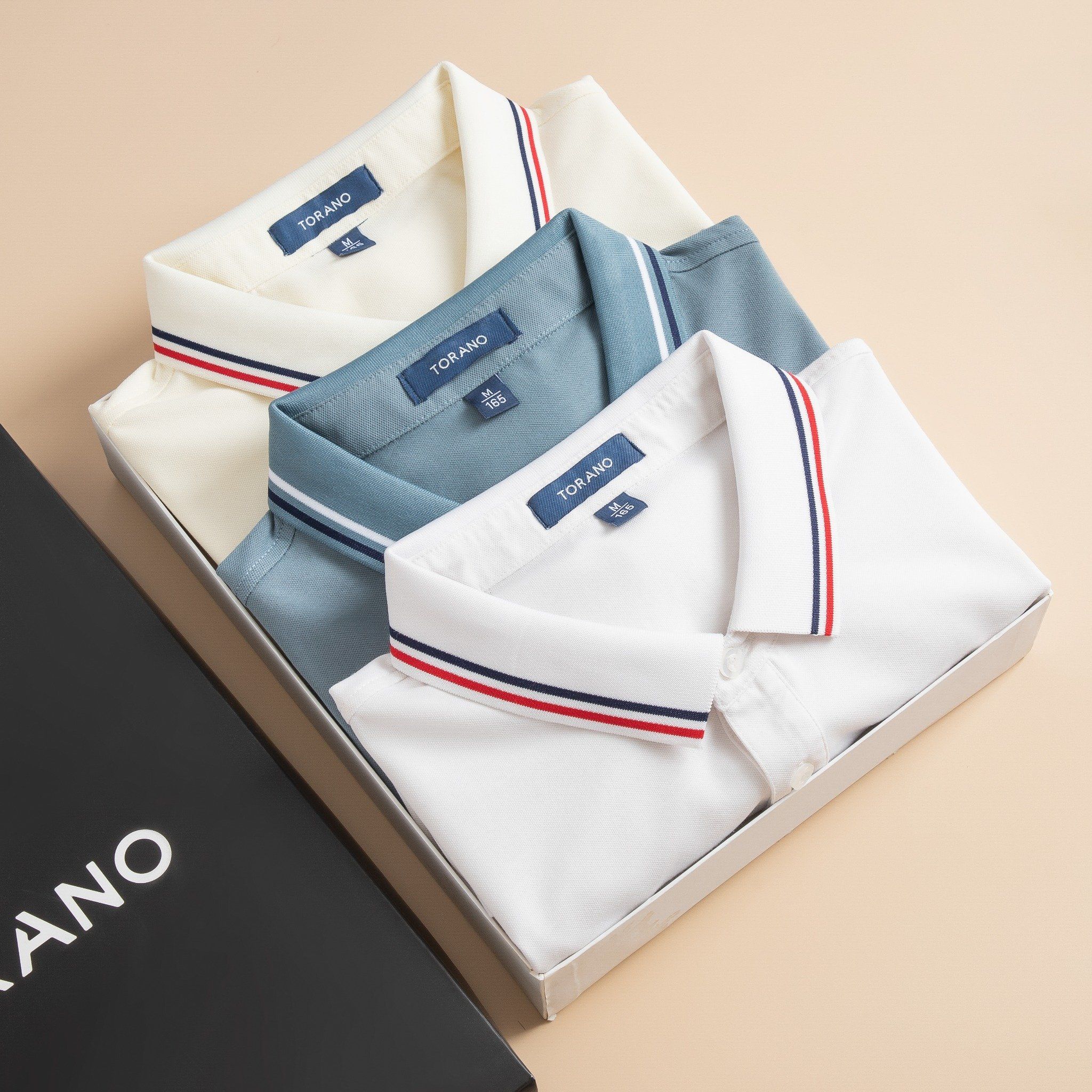  Áo polo trơn bo kẻ in logo Horse ngực GSTP869 