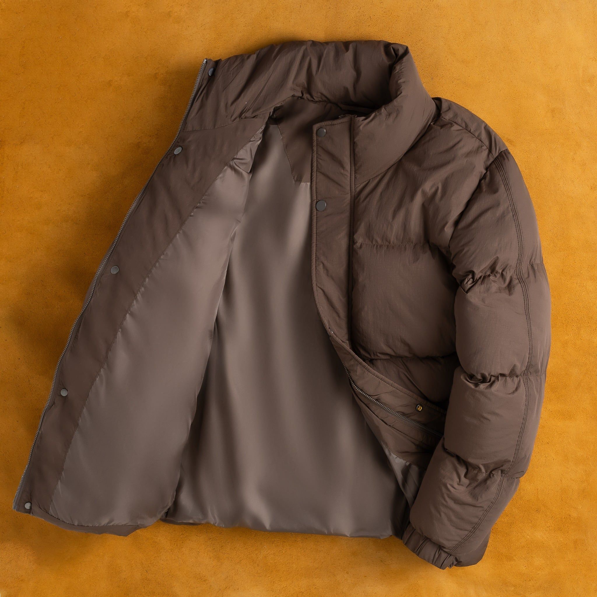  Áo khoác phao 3 lớp trơn chần bông cổ cao GWCF302 