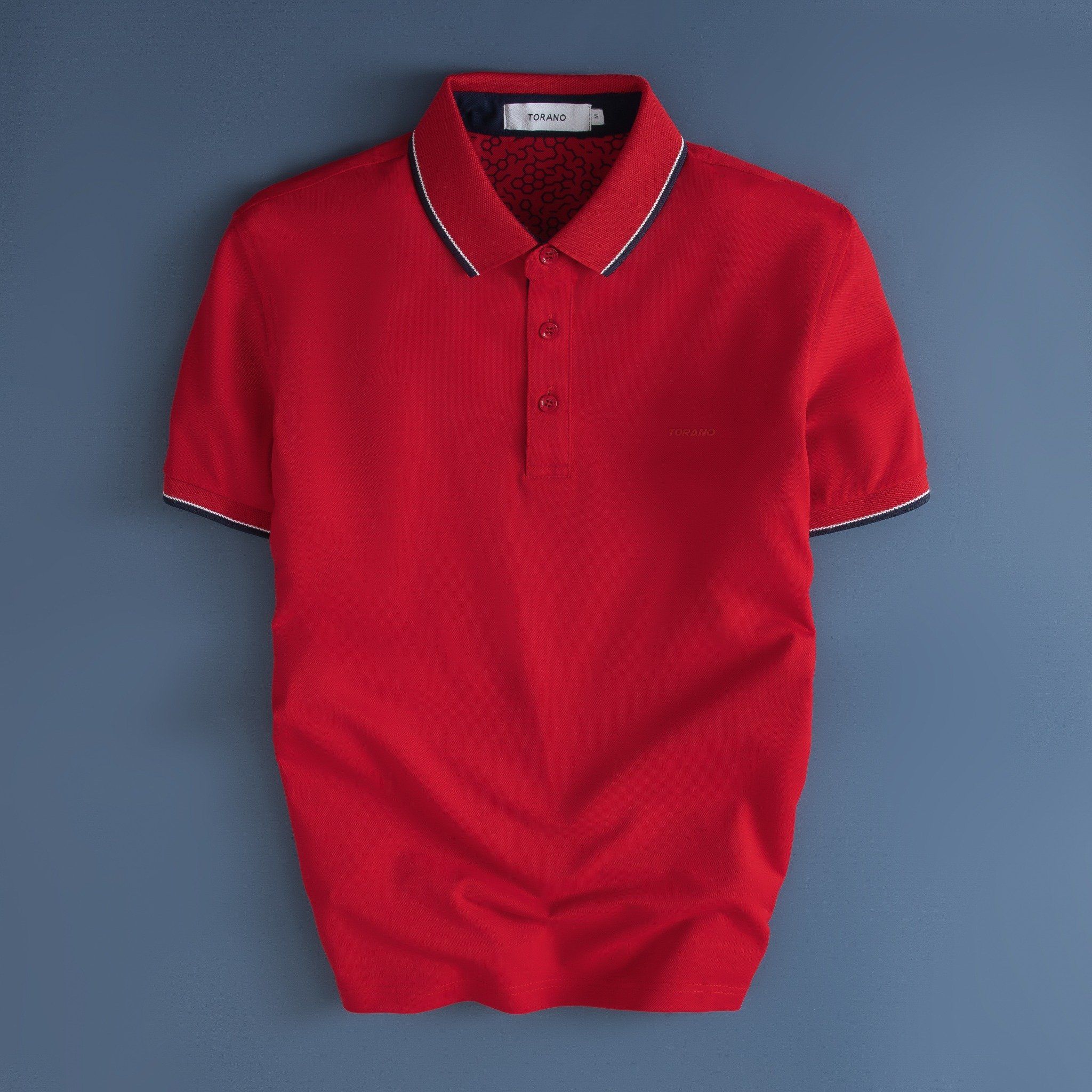  Áo polo trơn bo kẻ in logo Torano ngực GSTP845 