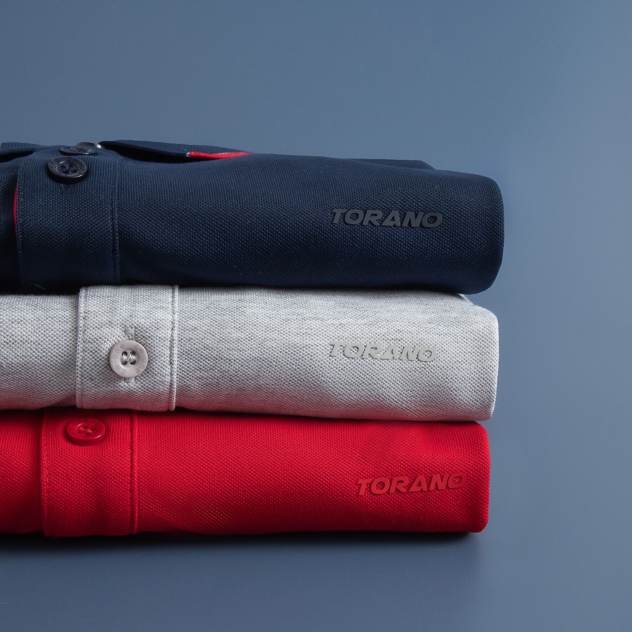  Áo polo trơn bo kẻ in logo Torano ngực GSTP845 