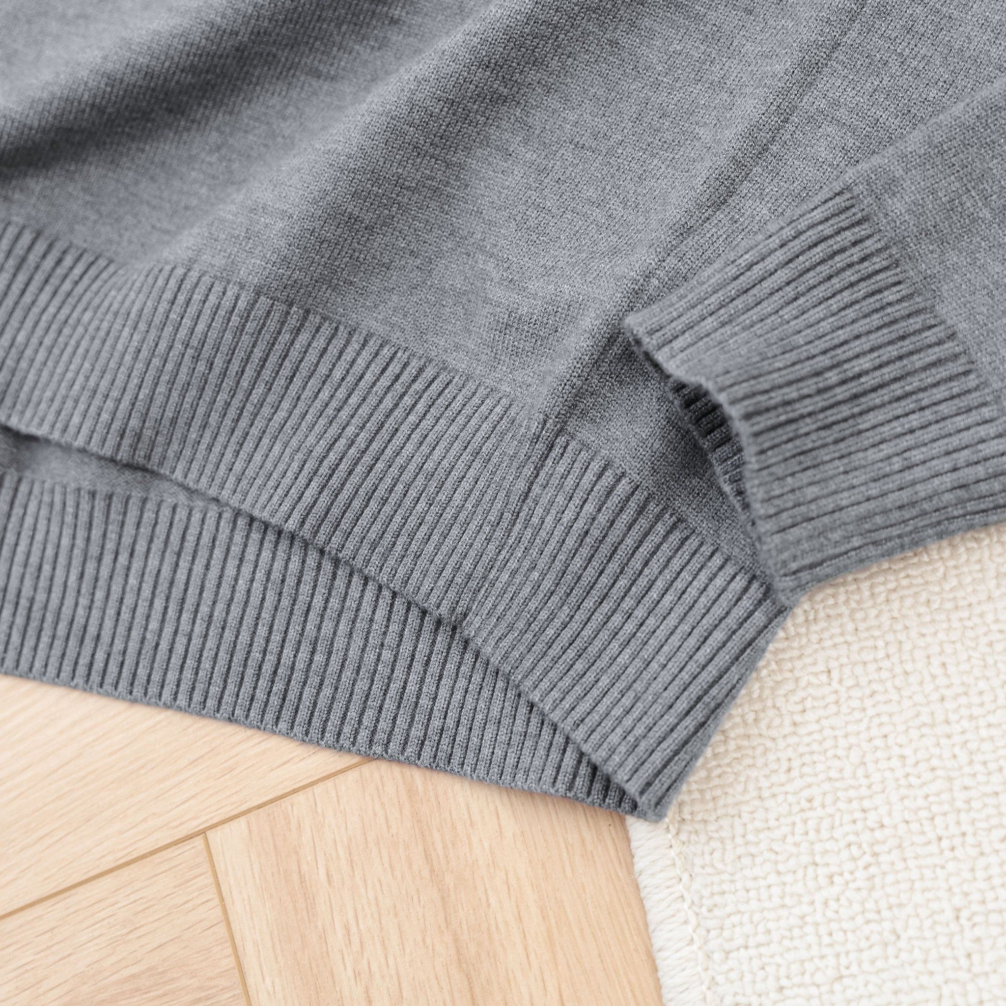  Áo len trơn cổ trụ thêu logo ngực GWTE824 