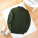  Áo len trơn cổ trụ thêu logo ngực GWTE824 