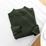  Áo len trơn cổ trụ thêu logo ngực GWTE824 