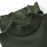  Áo len trơn cổ trụ thêu logo ngực GWTE824 