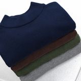  Áo len trơn cổ trụ thêu logo ngực GWTE824 