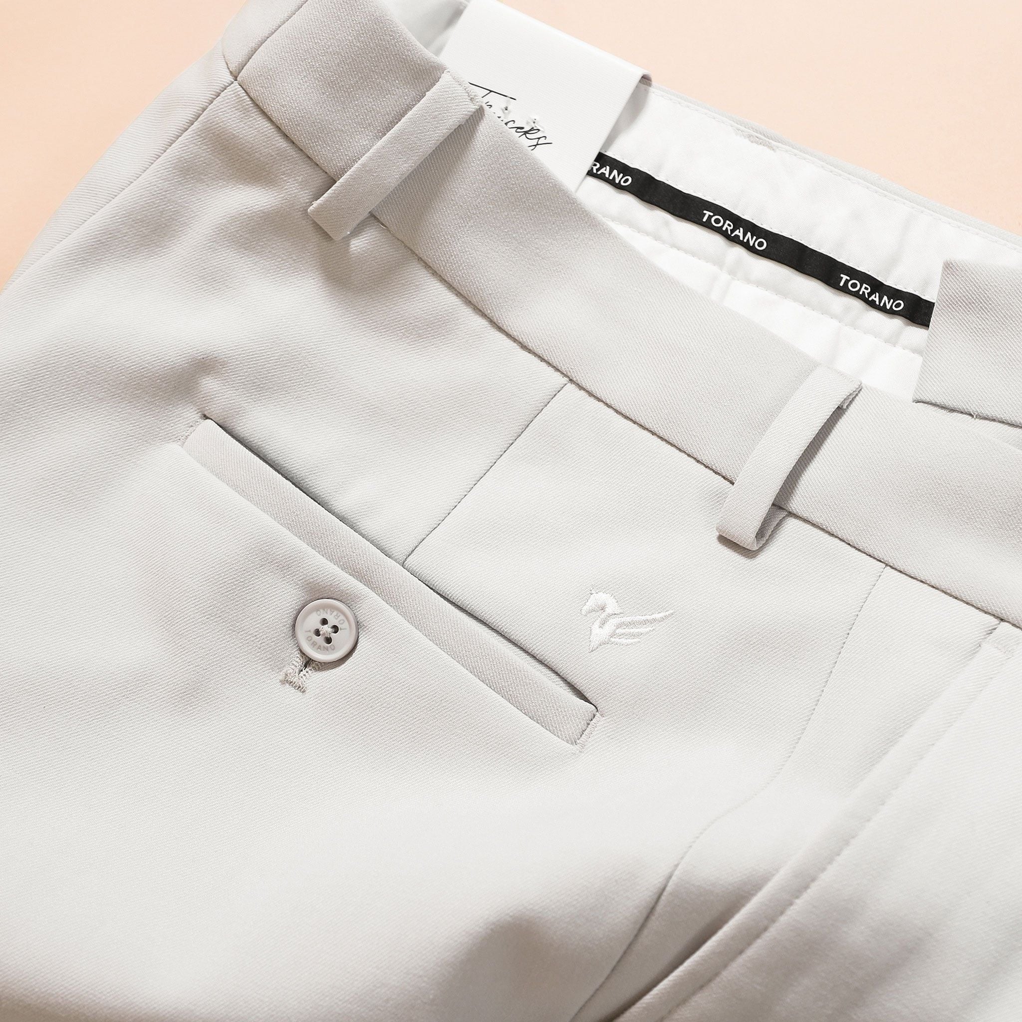  Quần âu regularfit trơn túi chéo thêu logo GABT891 