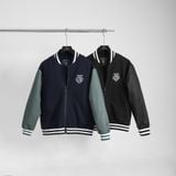  Áo khoác nỉ can phối cổ bomber thêu logo ngực GWCS501 