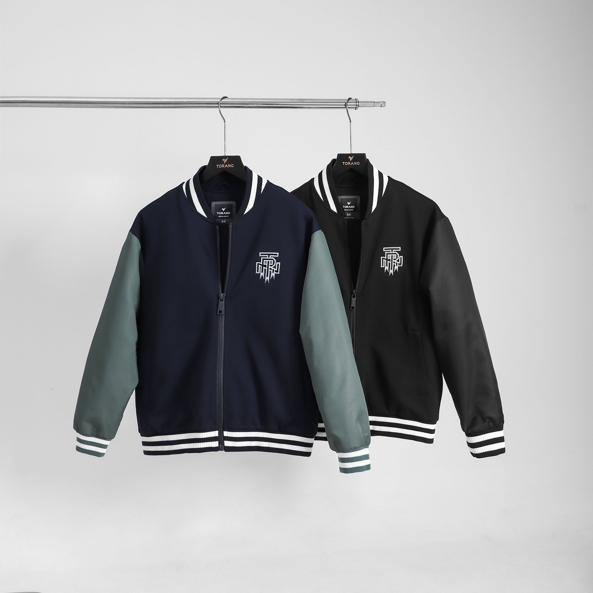  Áo khoác nỉ can phối cổ bomber thêu logo ngực GWCS501 