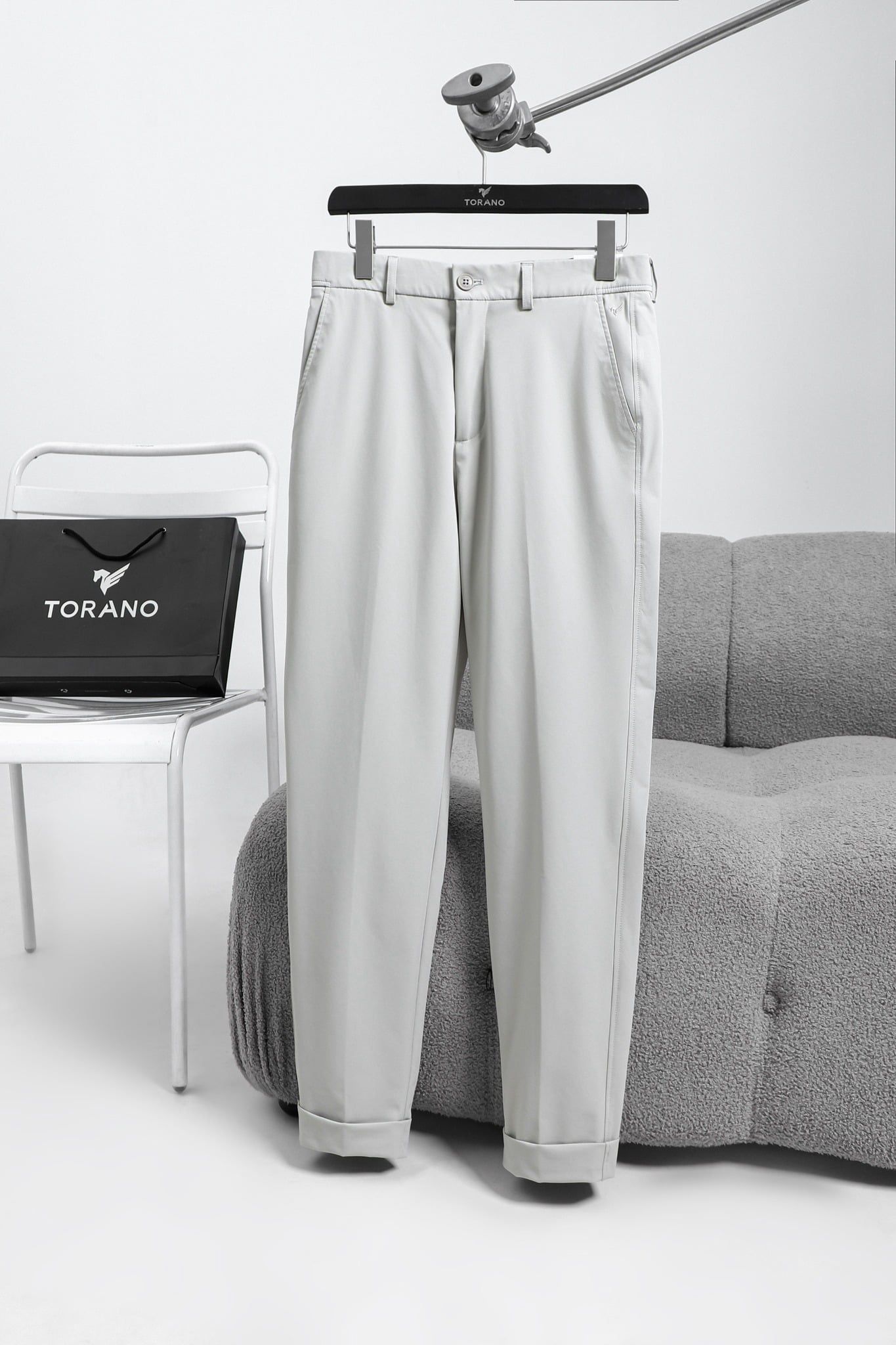  Quần âu slimfit trơn cạp luồn chun thêu logo GABT503 