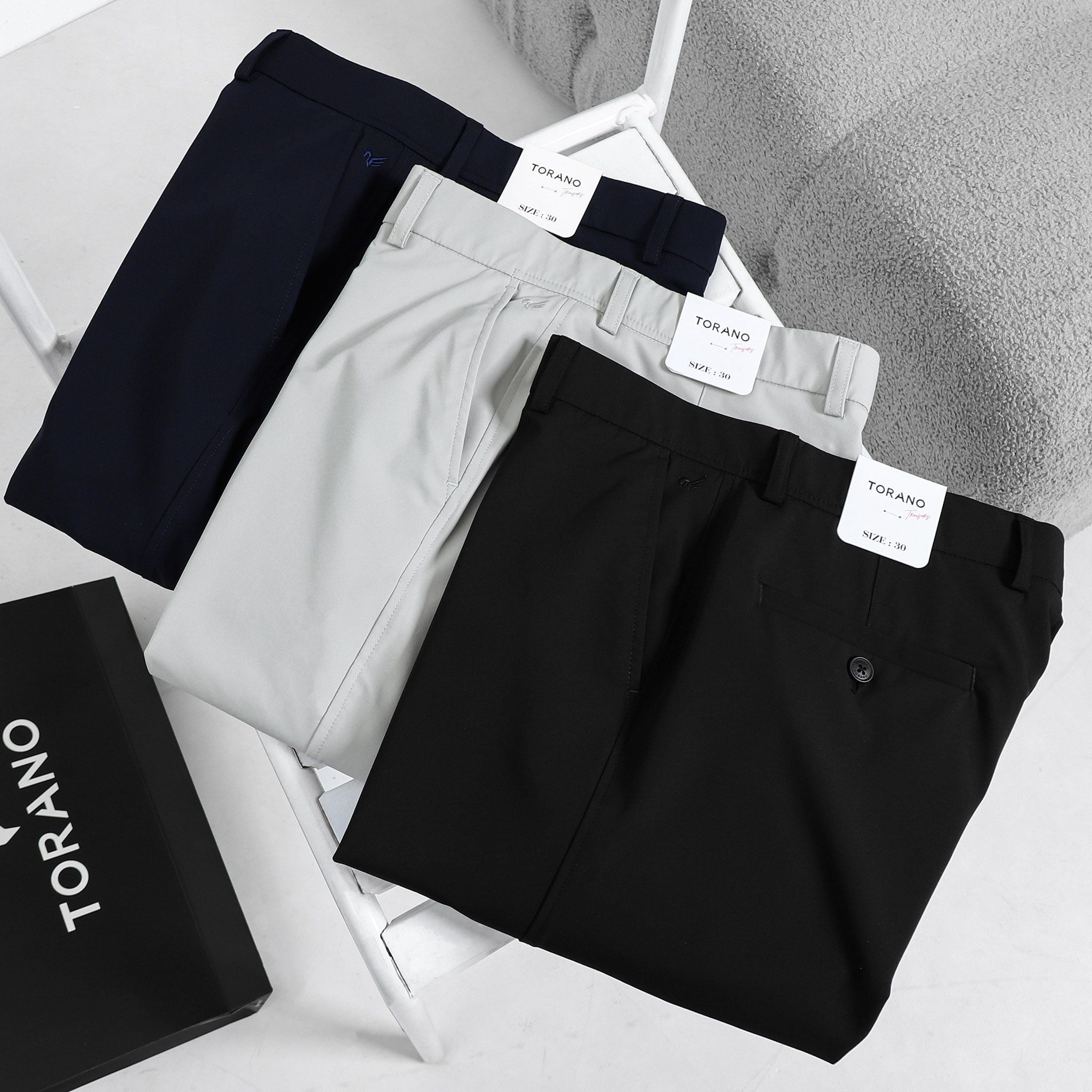  Quần âu slimfit trơn cạp luồn chun thêu logo GABT503 