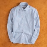  Sơ mi dài tay kẻ họa tiết premium thêu logo ở thép tay GATB504 