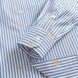  Sơ mi dài tay kẻ họa tiết premium thêu logo ở thép tay GATB504 