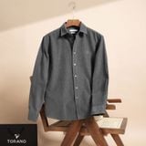  Sơ mi dài tay nhung tăm regularfit thêu logo ngực GATB302 