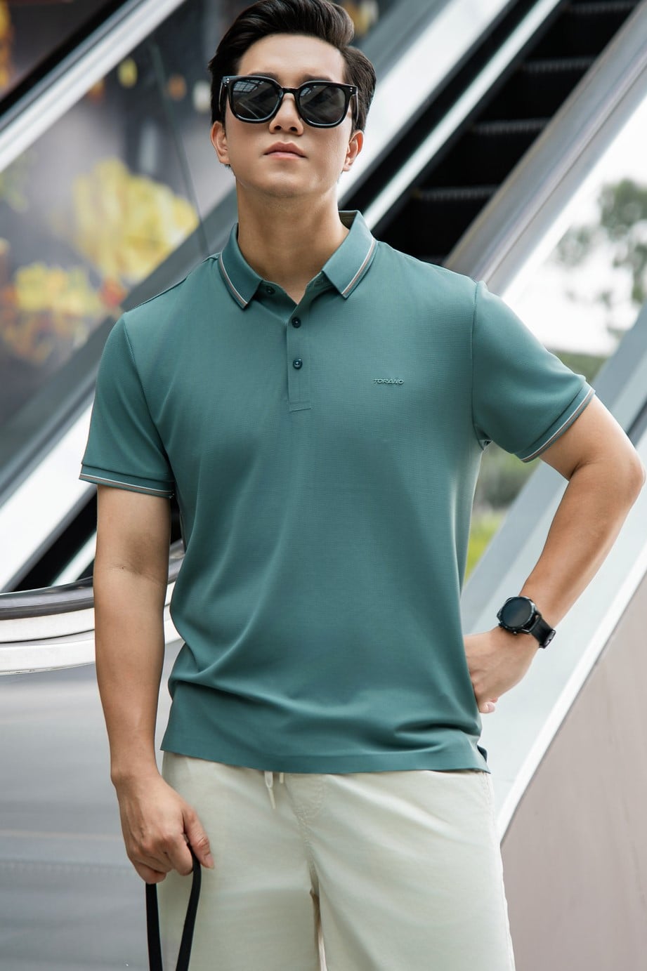 Áo polo active in logo Torano ngực GSTP551 — ảnh phẳng
