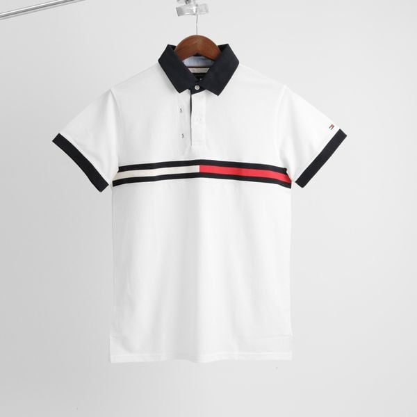  Áo Polo Tommy Hilfiger- Slim Fit Essential Flag Polo White | 78J3127 110 Hàng Chính Hãng 