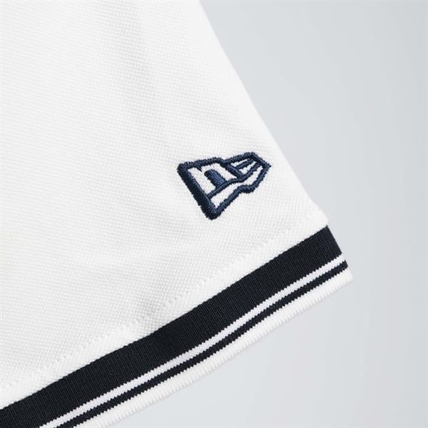  Polo New Era NY Trắng Cổ Viền Đen 