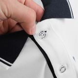  Polo New Era NY Trắng Cổ Viền Đen 