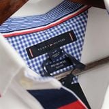  Polo Tommy Premuin Pique Sim Fit Trắng Basic Hàng Chính Hãng 