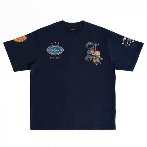  Áo Thun Agony Story LEGEND Basketball Bear Season 2025 Màu Xanh Navy Hàng Chính Hãng 