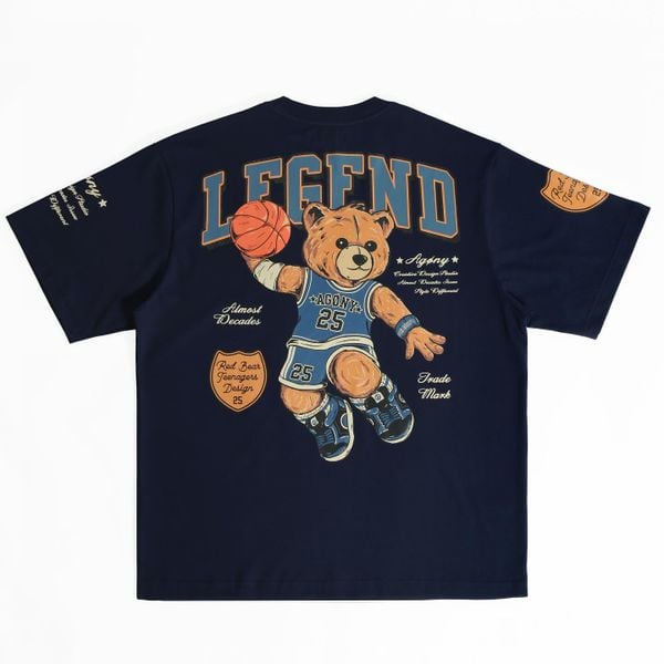  Áo Thun Agony Story LEGEND Basketball Bear Season 2025 Màu Xanh Navy Hàng Chính Hãng 