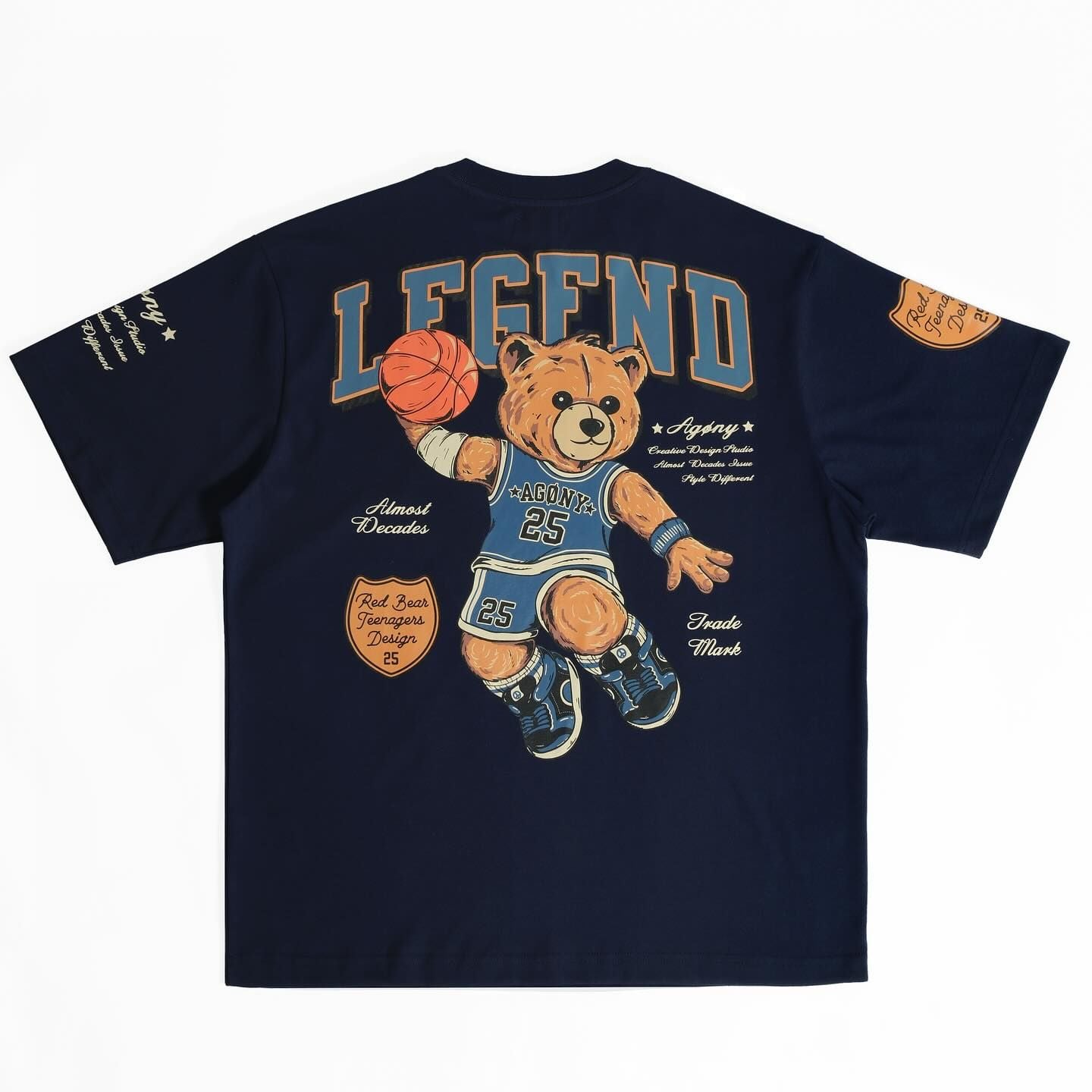  Áo Thun Agony Story LEGEND Basketball Bear Season 2025 Màu Xanh Navy Hàng Chính Hãng 