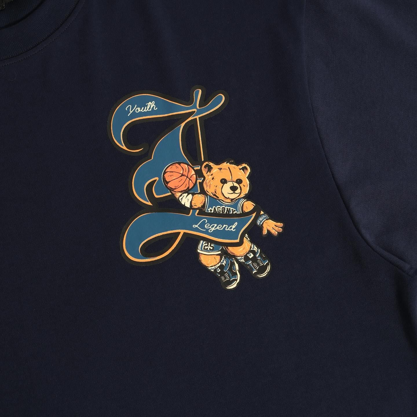  Áo Thun Agony Story LEGEND Basketball Bear Season 2025 Màu Xanh Navy Hàng Chính Hãng 