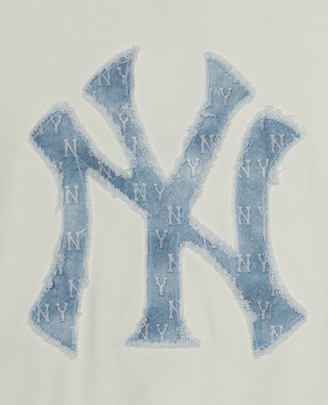  Sweater MLB Mono Denim Trắng 3AMTM0851 